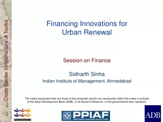 Financing Innovations for  Urban Renewal