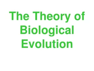 the theory of biological evolution