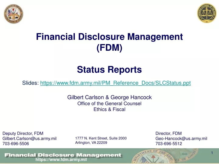 financial disclosure management fdm status reports
