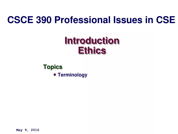 introduction ethics