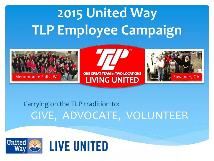2015 united way tlp employee campaign
