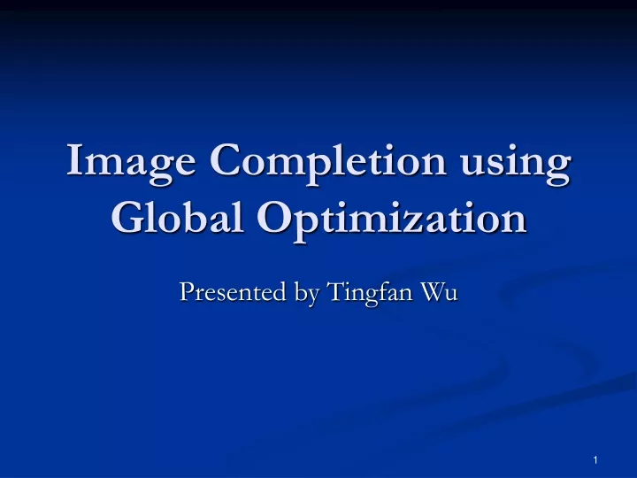 image completion using global optimization