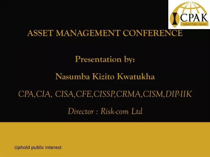 asset management conference presentation