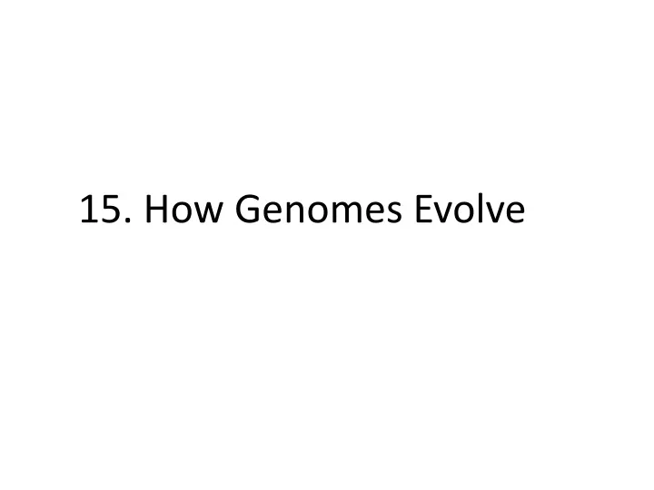 15 how genomes evolve