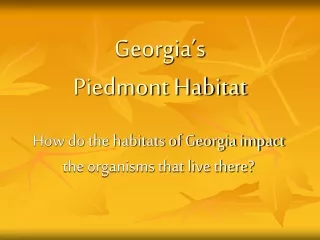 Georgia’s Piedmont Habitat
