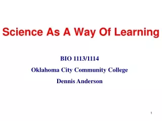 Science As A Way Of Learning
