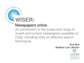 WISER: Newspapers online  :