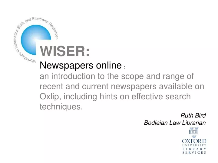 wiser newspapers online an introduction