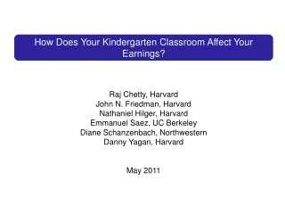 How Does Your Kindergarten Classroom Affect Your Earnings?  Evidence from Project STAR