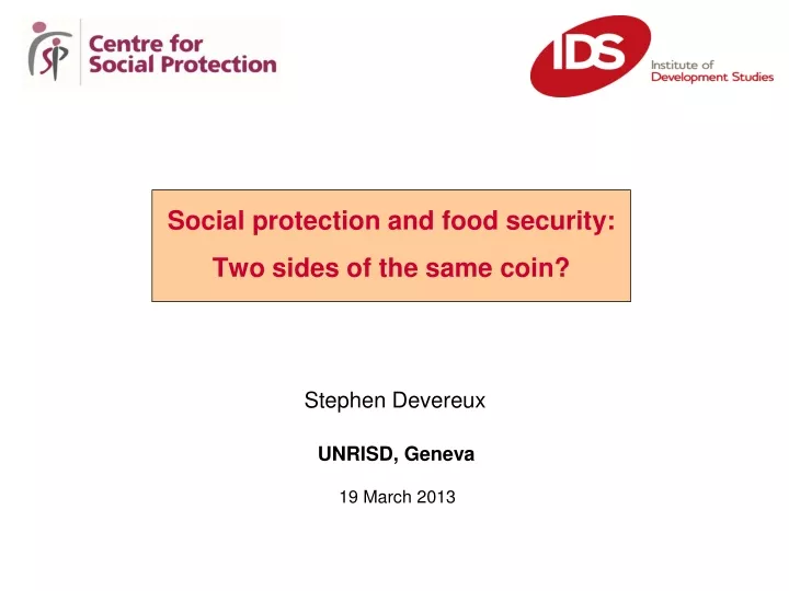 social protection and food security two sides