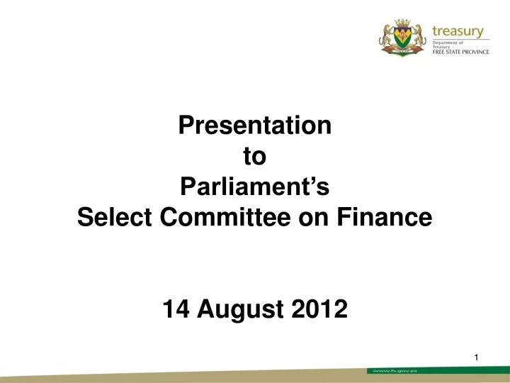 presentation to parliament s select committee