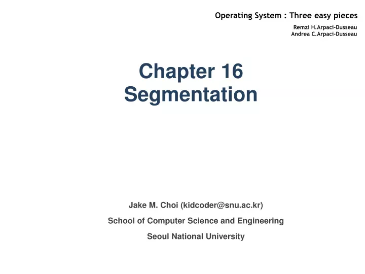 chapter 16 segmentation