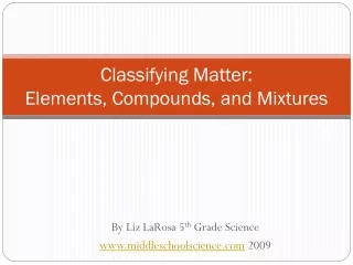 Classifying Matter: Elements, Compounds, and Mixtures