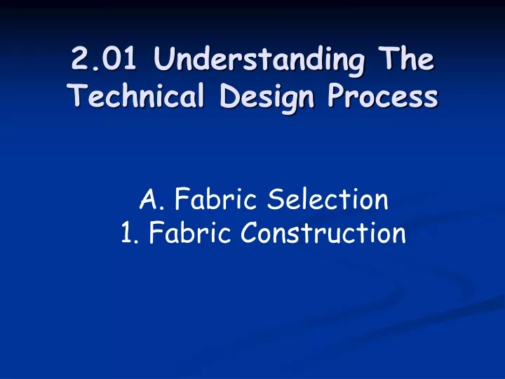2 01 understanding the technical design process