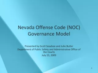Nevada Offense Code (NOC) Governance Model