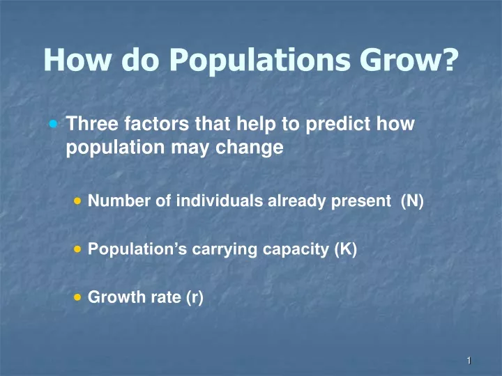 how do populations grow