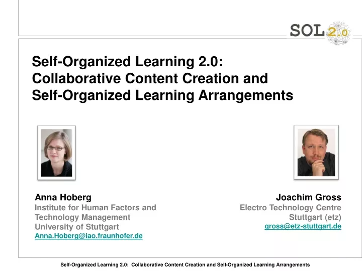 self organized learning 2 0 collaborative content