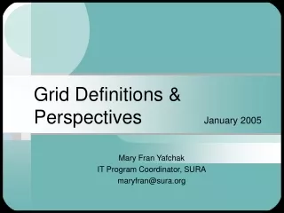 Grid Definitions &amp; Perspectives			 January 2005