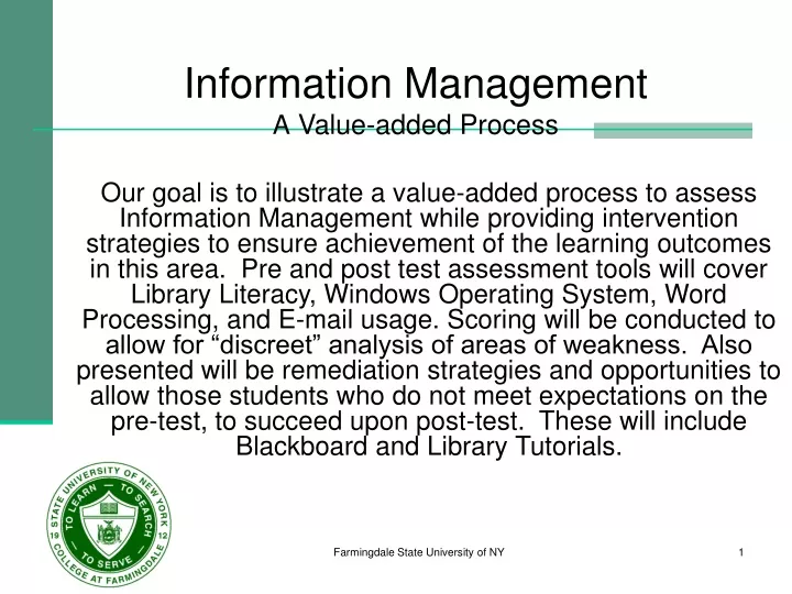information management a value added process