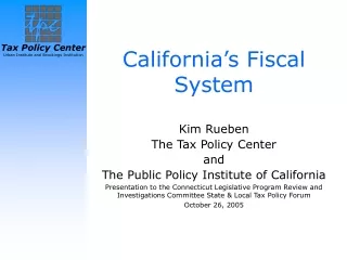 California’s Fiscal System