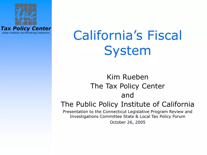 california s fiscal system