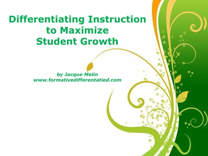 differentiating instruction to maximize student
