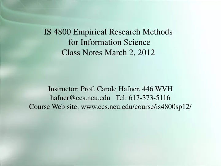 is 4800 empirical research methods