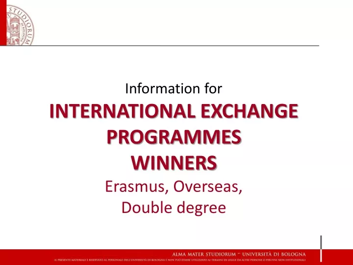 information for international exchange programmes