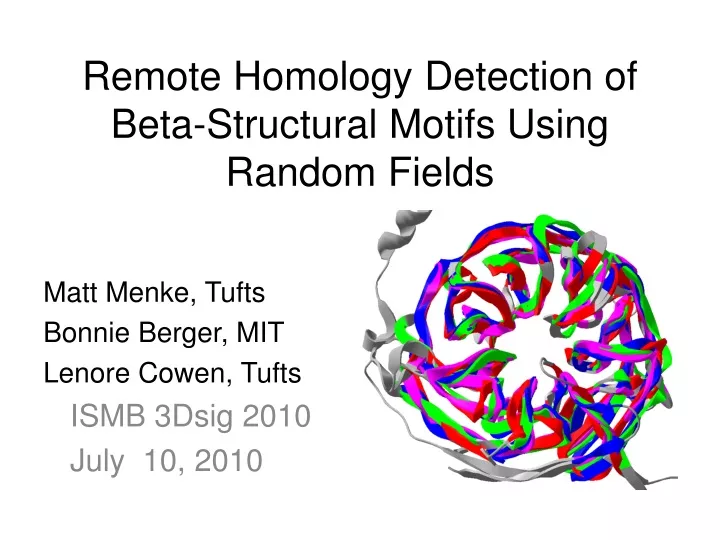 remote homology detection of beta structural motifs using random fields
