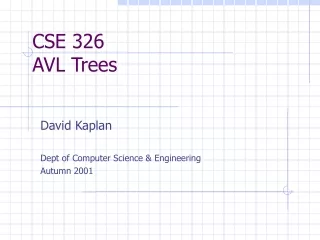 CSE 326 AVL Trees
