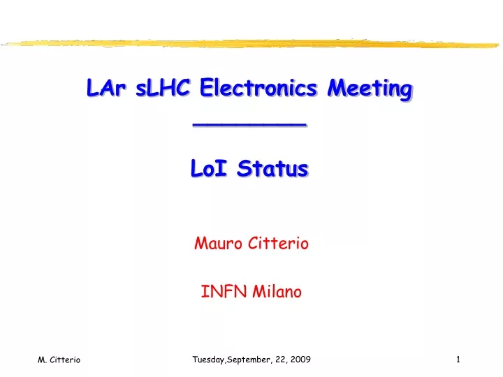 lar slhc electronics meeting loi status