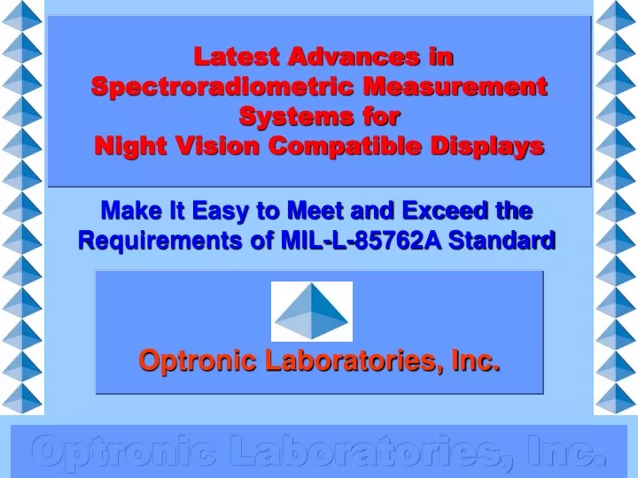 latest advances in spectroradiometric measurement systems for night vision compatible displays