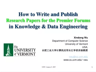 How to Write and Publish  Research Papers for the Premier Forums in Knowledge &amp; Data Engineering