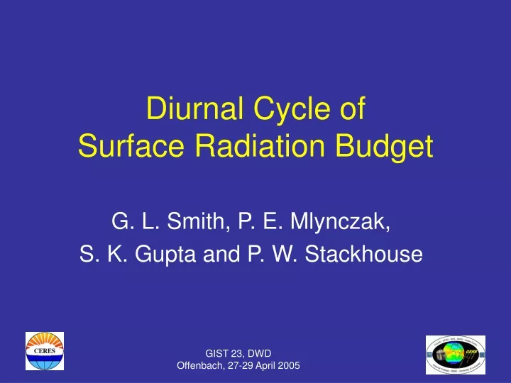 diurnal cycle of surface radiation budget