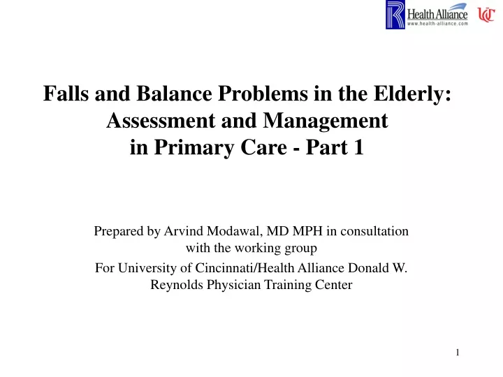 falls and balance problems in the elderly assessment and management in primary care part 1
