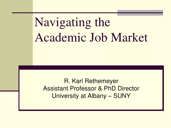 navigating the academic job market