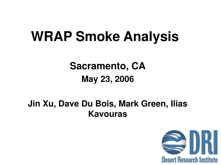 wrap smoke analysis