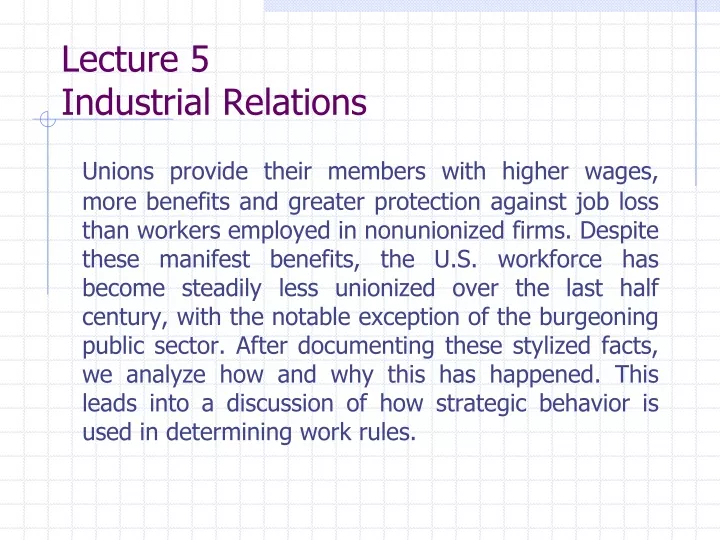 lecture 5 industrial relations