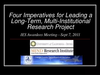 Four Imperatives for Leading a Long-Term, Multi-Institutional Research Project