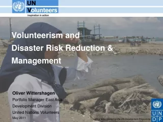 Volunteerism and Disaster Risk Reduction &amp; Management
