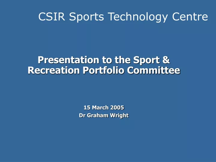csir sports technology centre