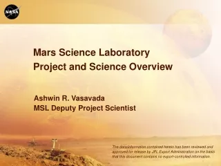 Ashwin R. Vasavada MSL Deputy Project Scientist