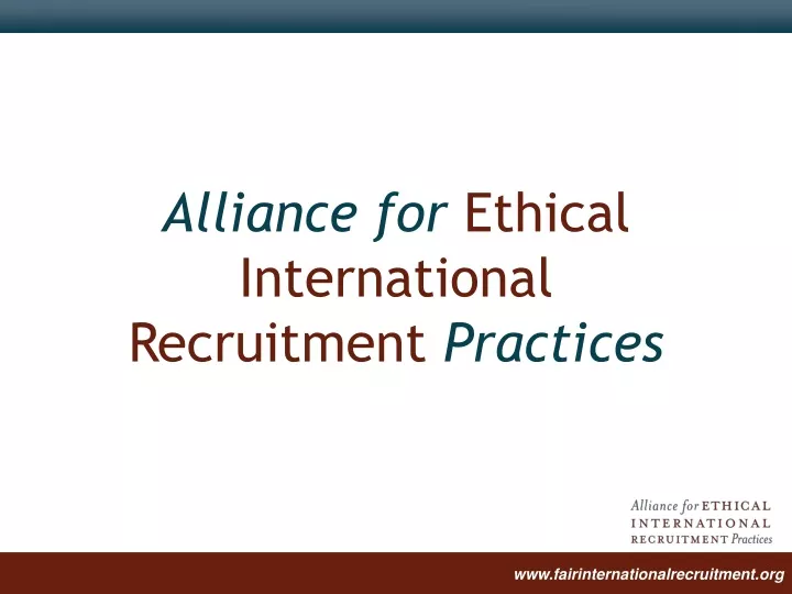 alliance for ethical international recruitment
