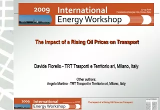 The Impact of a Rising Oil Prices on Transport