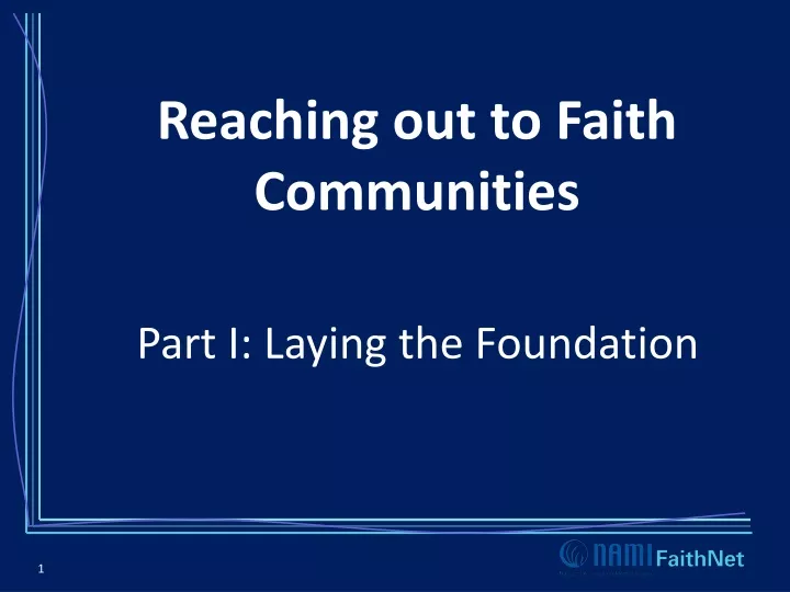 reaching out to faith communities