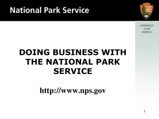DOING BUSINESS WITH THE NATIONAL PARK SERVICE nps