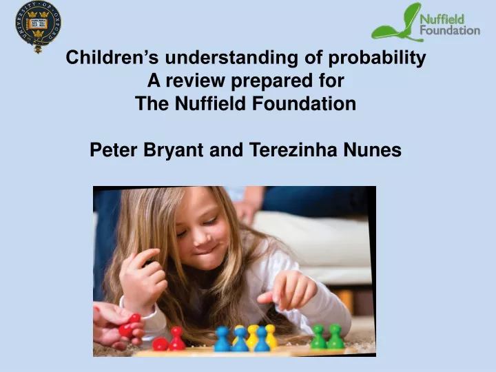 children s understanding of probability a review