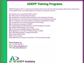 ADEPP Training Programs