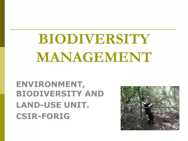 biodiversity management