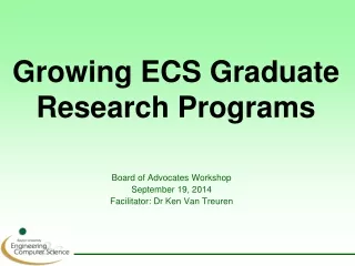 Growing ECS Graduate Research Programs